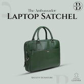 Bagsity Genuine Leather Laptop Bag for Men | Slim Office Shoulder Bag Messenger Bag (Green, 16 inch)