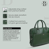 Bagsity Genuine Leather Laptop Bag for Men | Slim Office Shoulder Bag Messenger Bag (Green, 16 inch)
