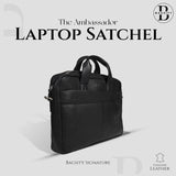 Bagsity Genuine Leather Laptop Bag for Men | Slim Office Shoulder Bag Messenger Bag  (Black, 16 inch)