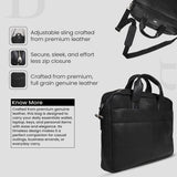 Bagsity Genuine Leather Laptop Bag for Men | Slim Office Shoulder Bag Messenger Bag  (Black, 16 inch)