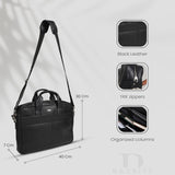 Bagsity Genuine Leather Laptop Bag for Men | Slim Office Shoulder Bag Messenger Bag  (Black, 16 inch)