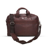 Bagsity Genuine Leather Laptop Bag for Men | Slim Office Shoulder Bag Messenger Bag  (Brown, 16 inch)